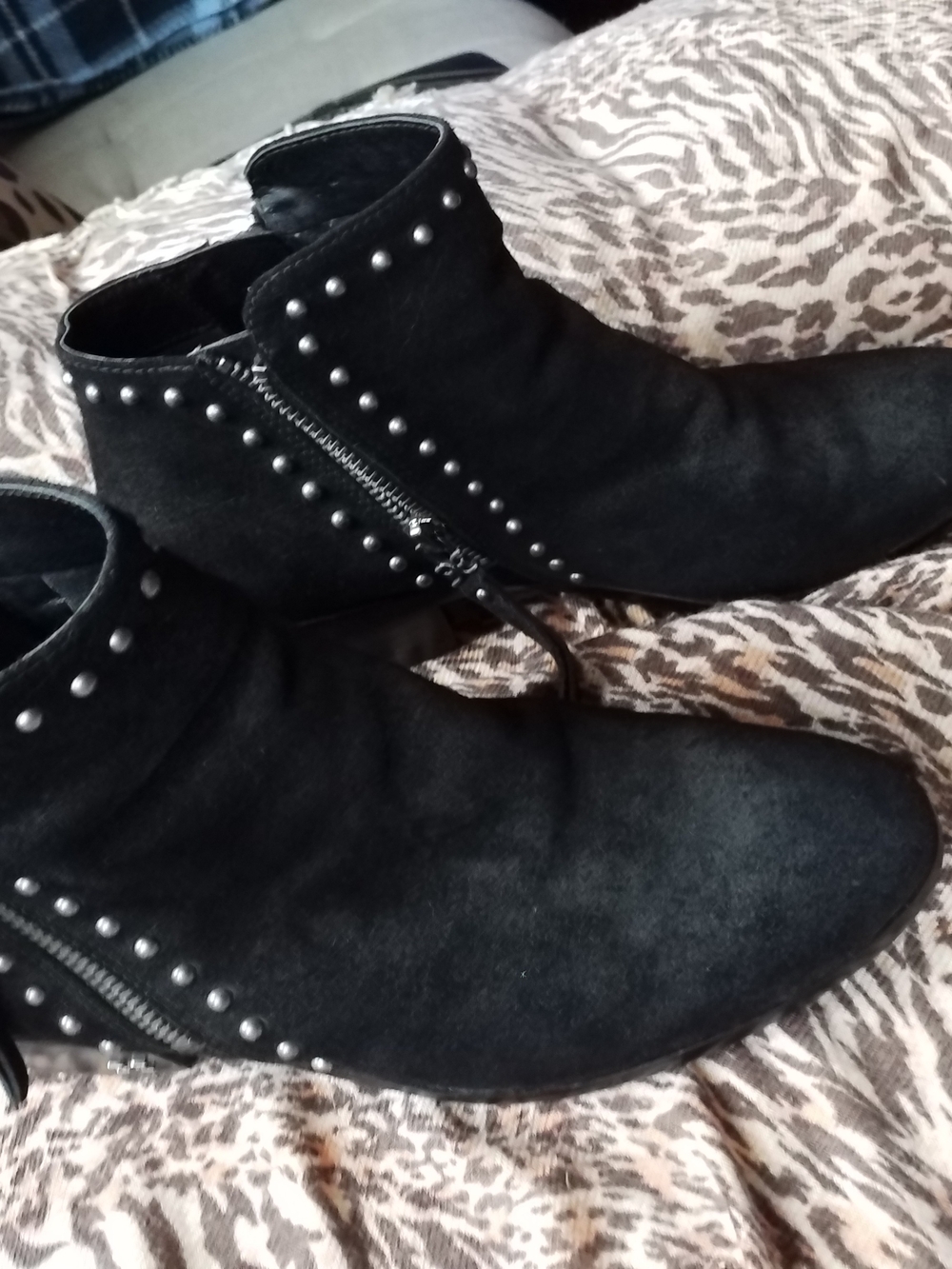 Sam Edelman Black Studded Suede Ankle Booties